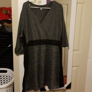 Sweater dress Grey and black with hints of glitter